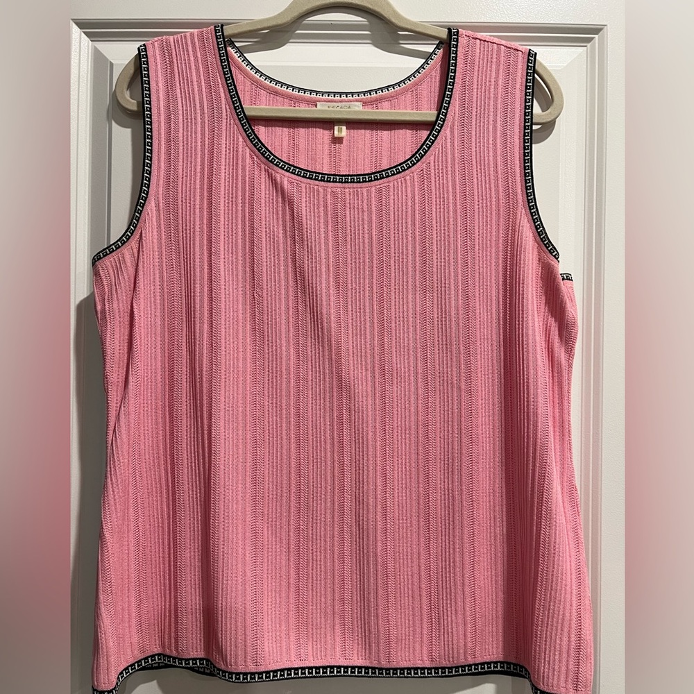 Escada Pink Tank Top with Black Trim